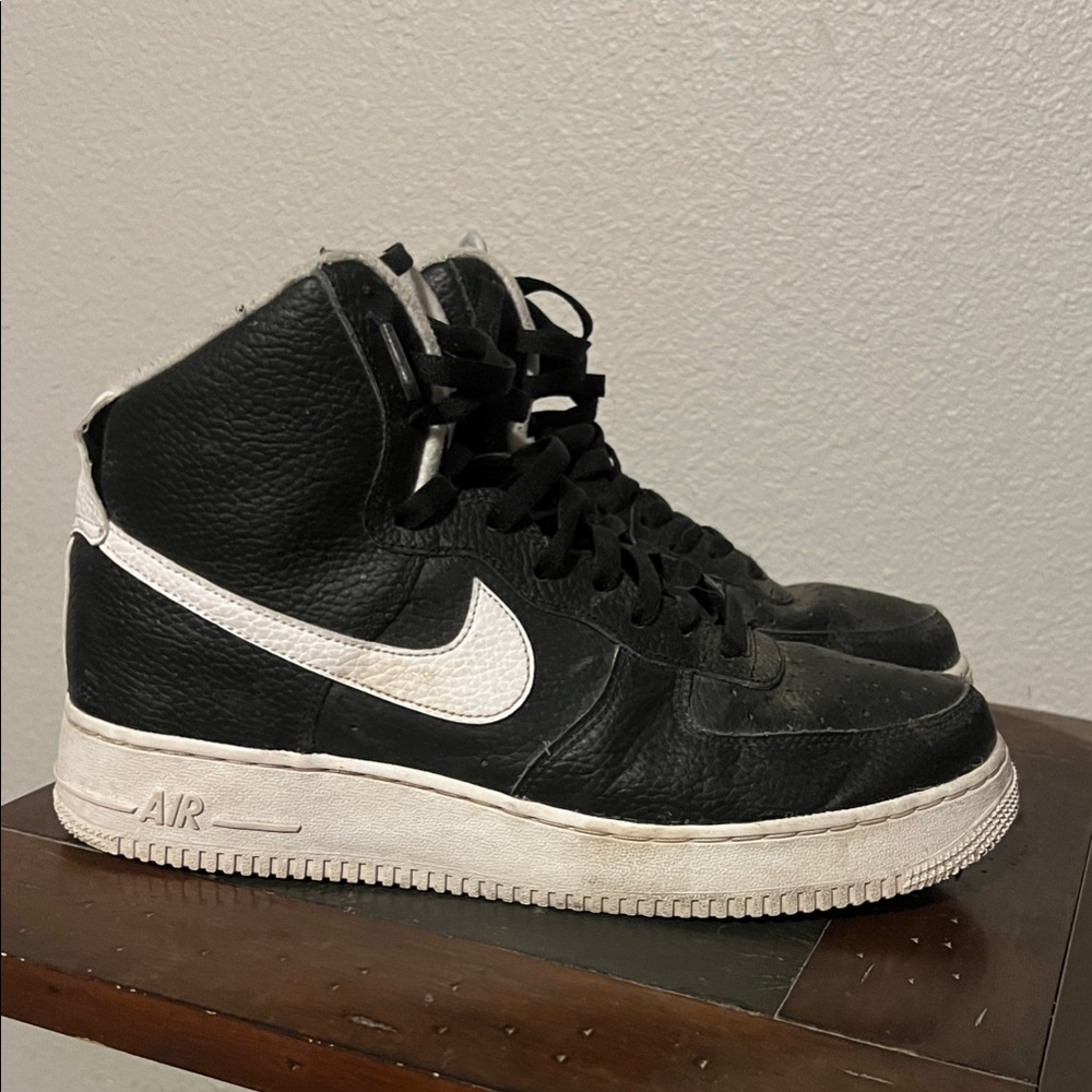Black and White High-Top Nike Air